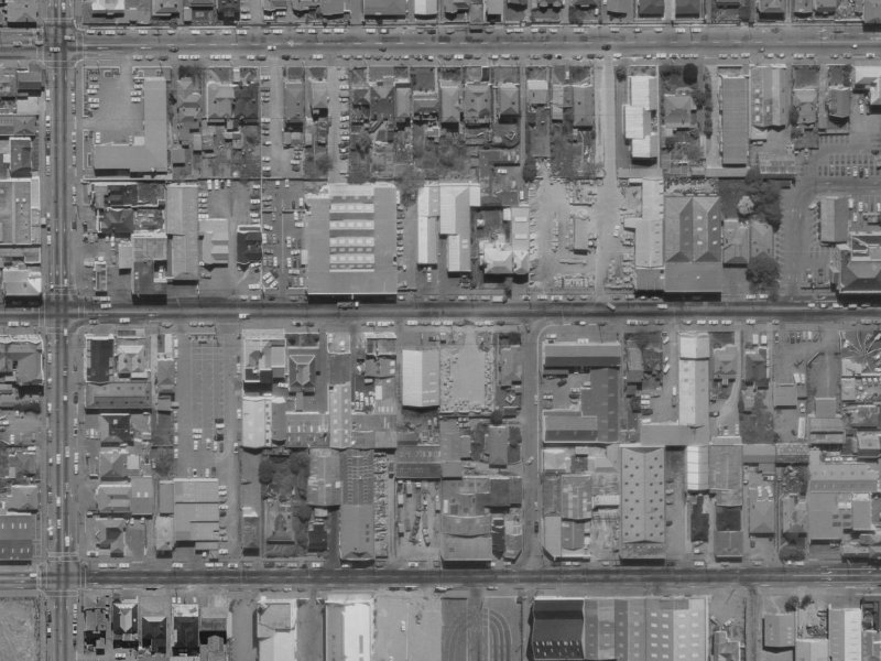 306 Cashel Street from the air, 1970-1974