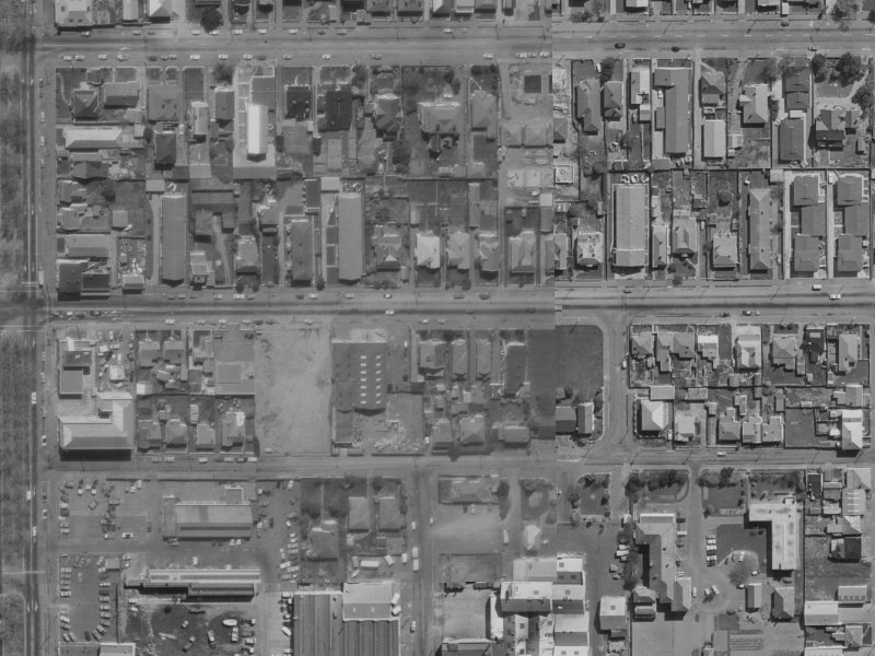 368 Cashel Street from the air, 1970-1974