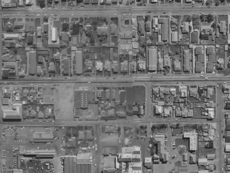 372 Cashel Street from the air, 1970-1974