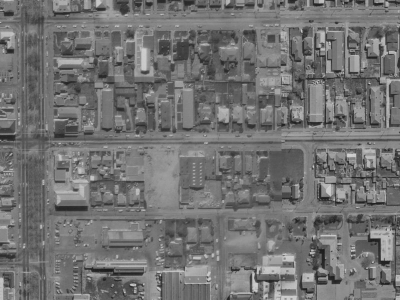 380 Cashel Street from the air, 1970-1974
