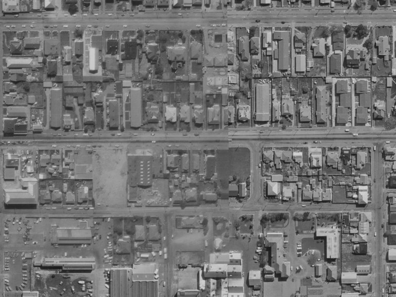 386 Cashel Street from the air, 1970-1974