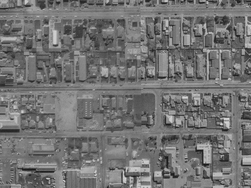 392b Cashel Street from the air, 1970-1974