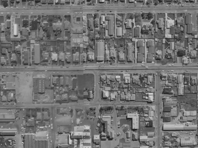 408 Cashel Street from the air, 1970-1974