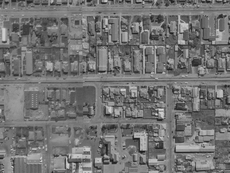 410 Cashel Street from the air, 1970-1974