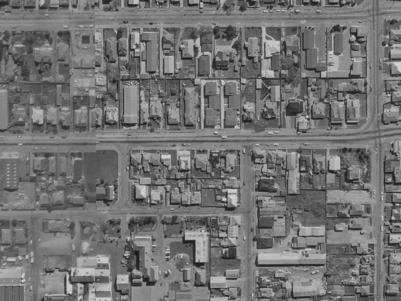 418 Cashel Street from the air, 1970-1974
