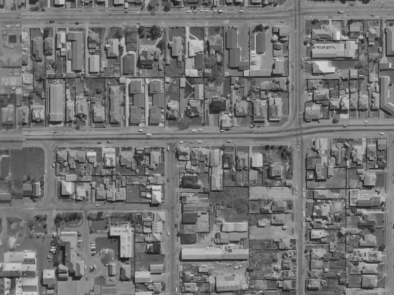 430 Cashel Street from the air, 1970-1974