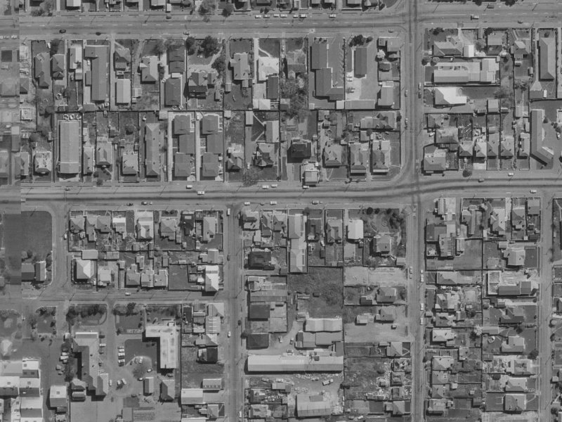 432 Cashel Street from the air, 1970-1974