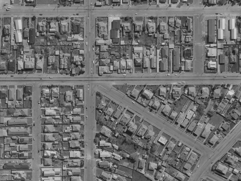 525 Cashel Street from the air, 1970-1974