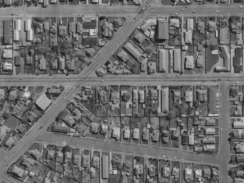 588 Cashel Street from the air, 1970-1974
