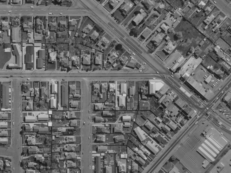 646 Cashel Street from the air, 1970-1974