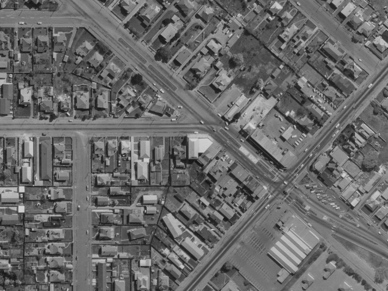 660 Cashel Street from the air, 1970-1974