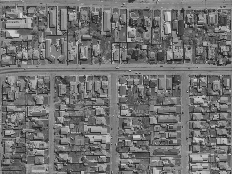 46 Percy Street from the air, 1970-1974