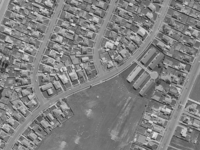 Manurere Street from the air, 1970-1974