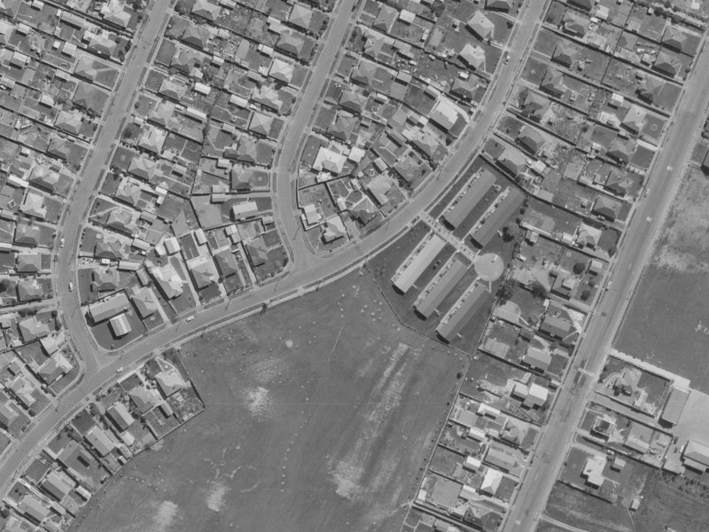36-38 Manurere Street from the air, 1970-1974
