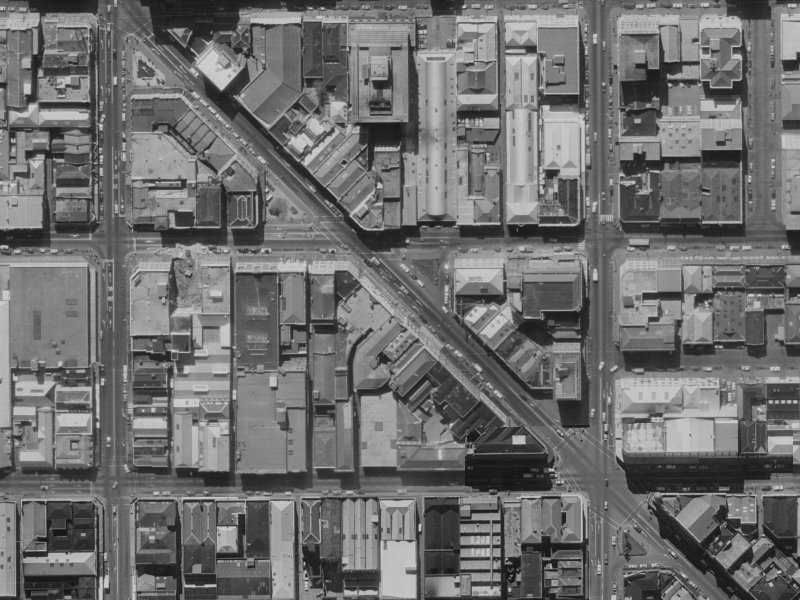 1/166 Cashel Street from the air, 1970-1974