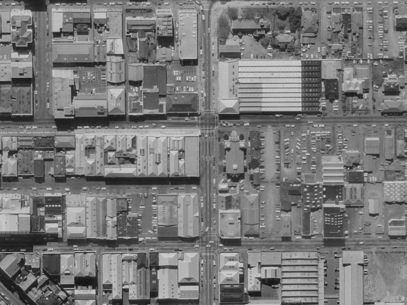 236A Cashel Street from the air, 1970-1974