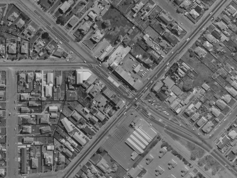 230A Linwood Avenue from the air, 1970-1974