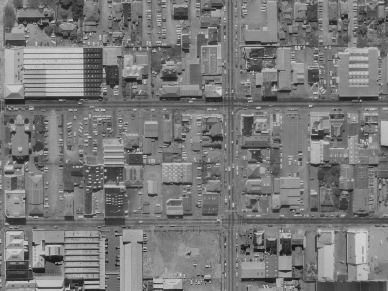 274A Cashel Street from the air, 1970-1974