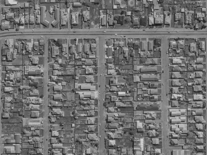 34 Percy Street from the air, 1970-1974