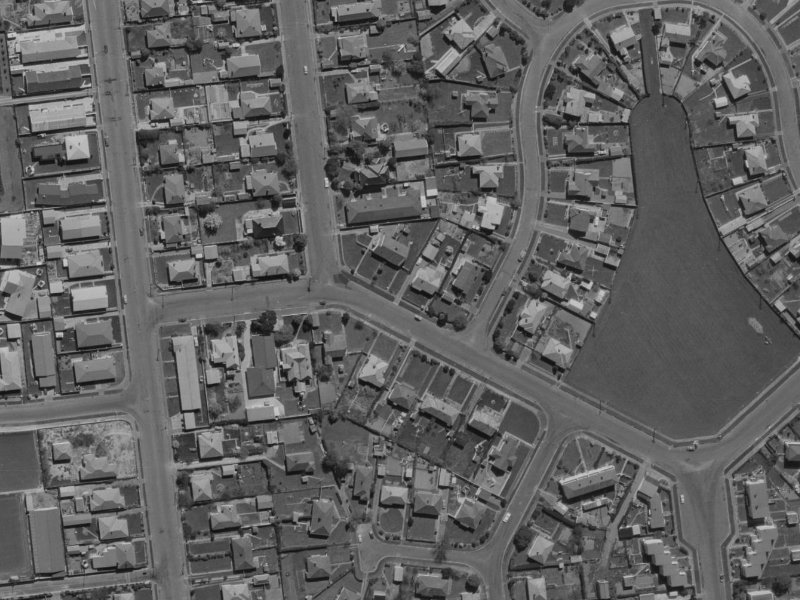 156 Peverel Street from the air, 1970-1974
