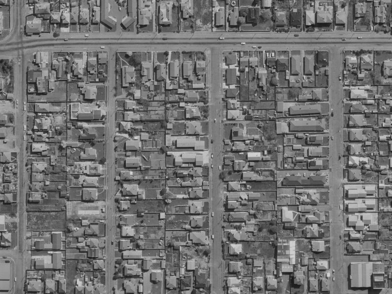 31 Percy Street from the air, 1970-1974