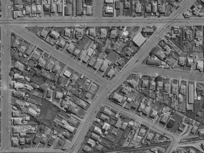 33A Buccleugh Street from the air, 1970-1974