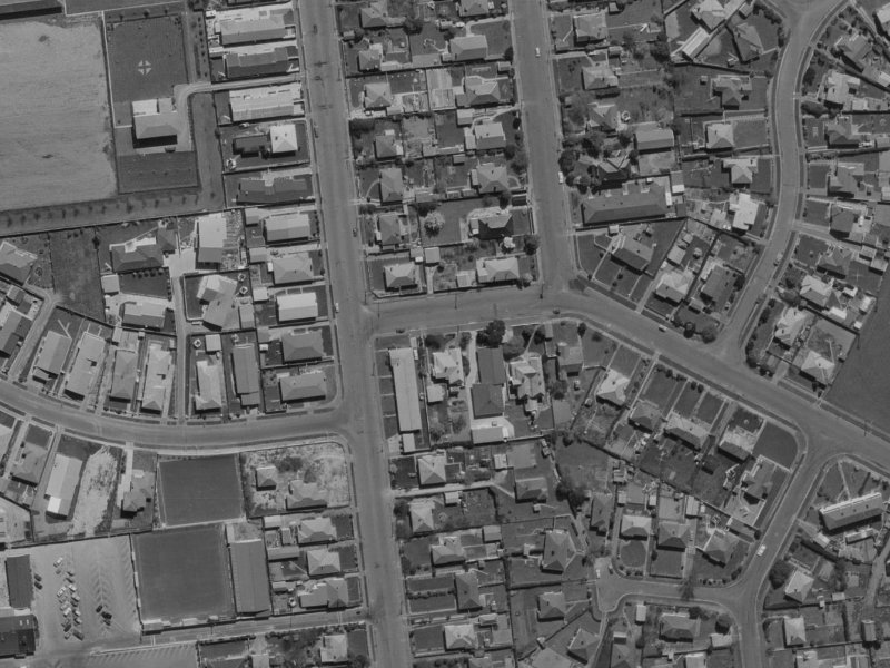165 Peverel Street from the air, 1970-1974