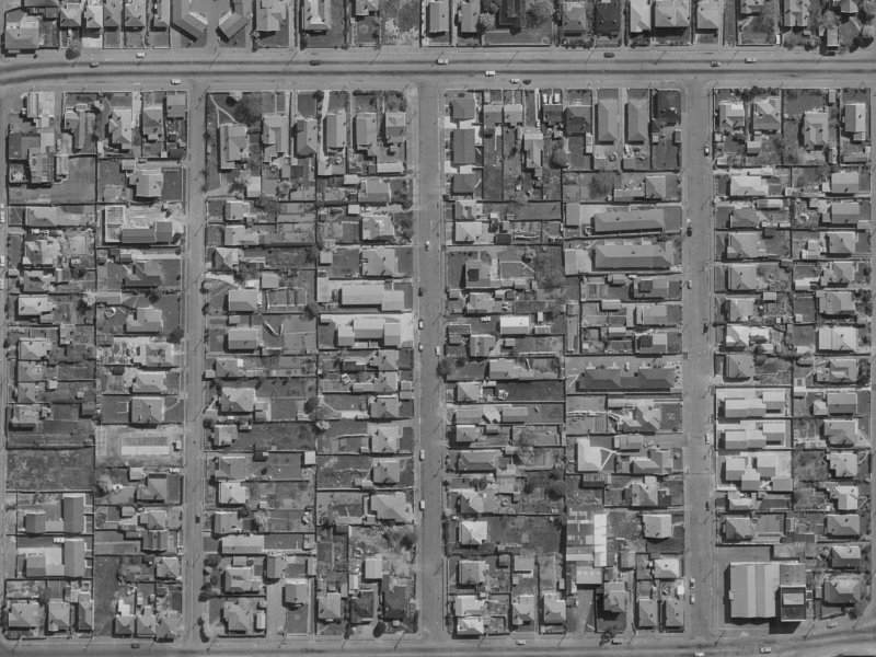 28 Percy Street from the air, 1970-1974