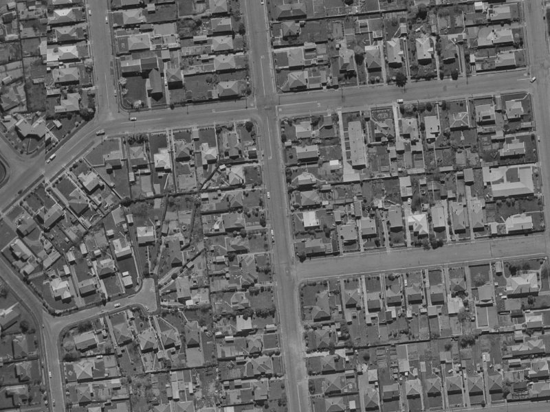 Wainui street from the air, 1970-1974