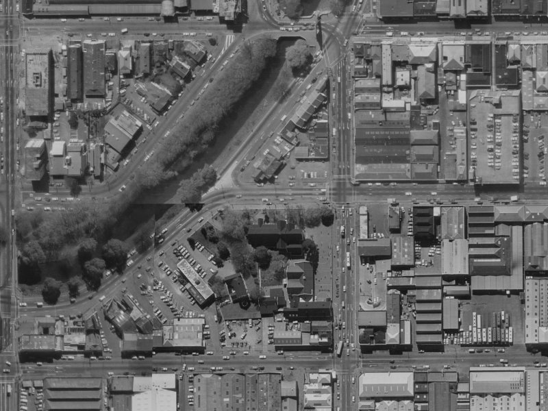 95/99 Oxford Terrace from the air, 1970-1974
