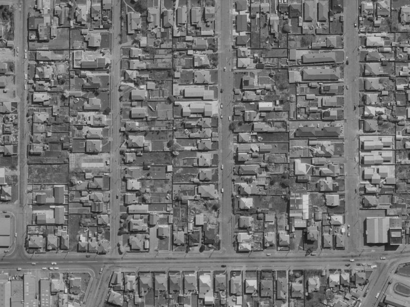 17 Percy Street from the air, 1970-1974