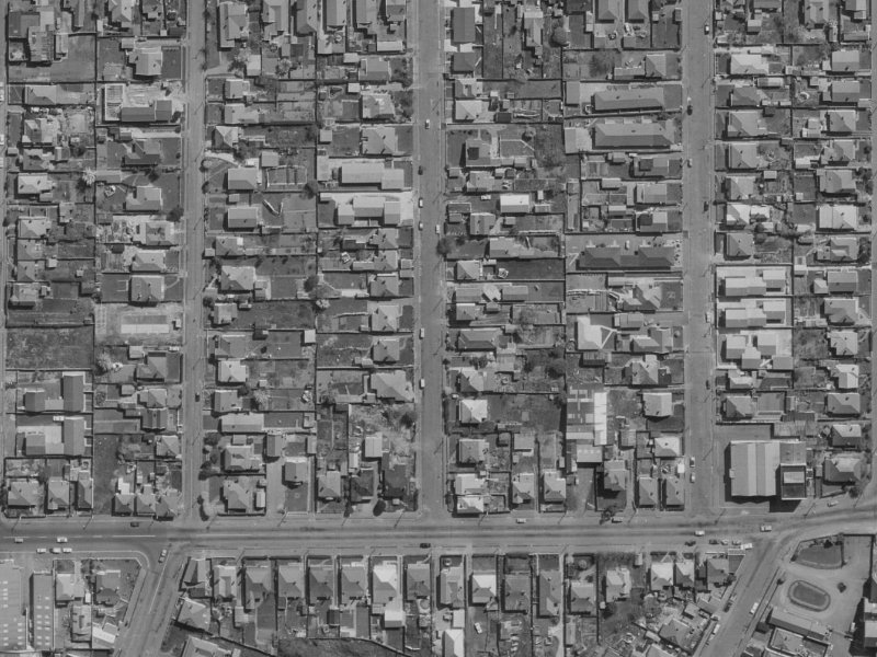 18 Percy Street from the air, 1970-1974