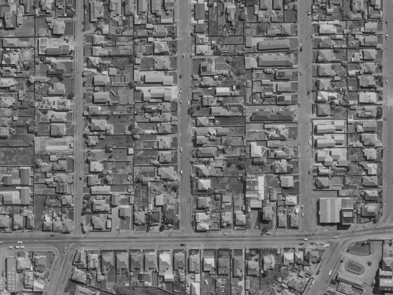 18B Percy Street from the air, 1970-1974