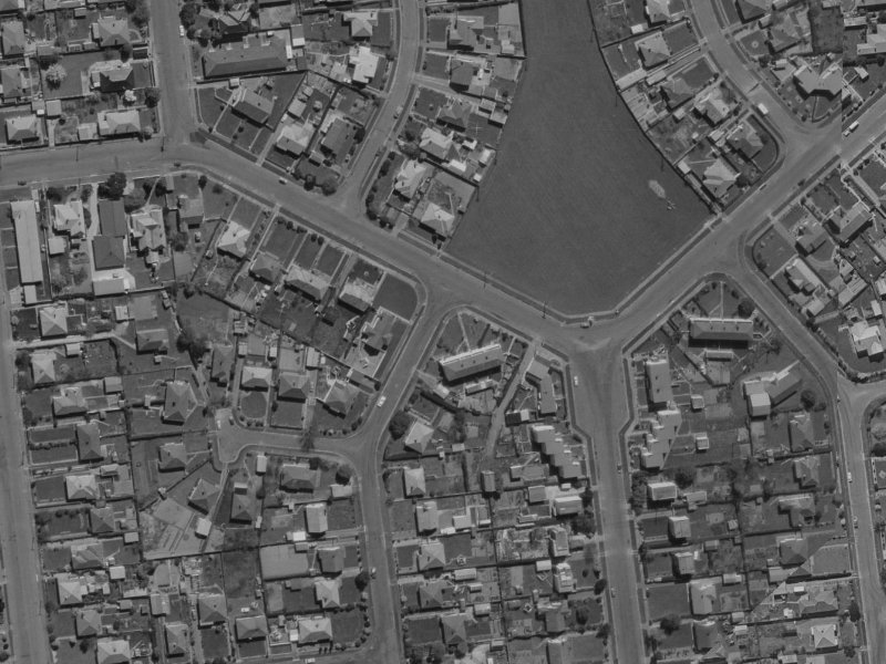 75 Centennial Avenue from the air, 1970-1974