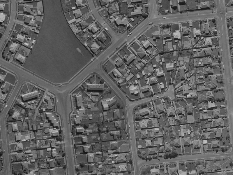 1 Huia Street from the air, 1970-1974