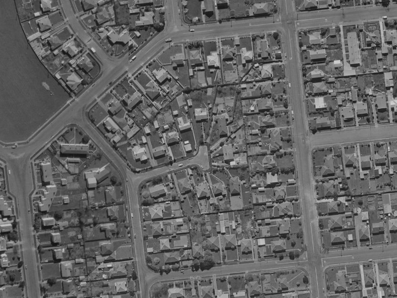 9 Huia Street from the air, 1970-1974