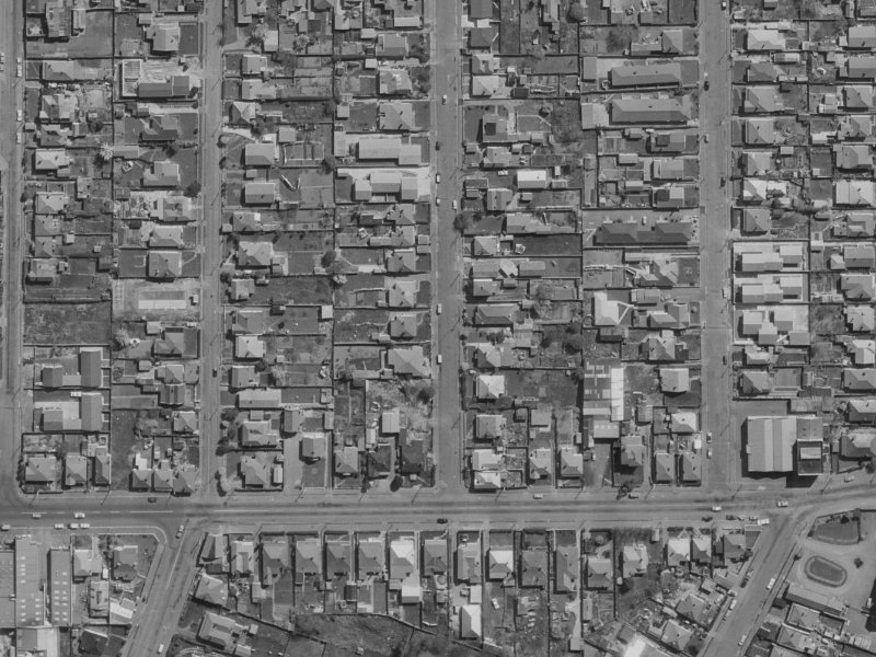 13 Percy Street from the air, 1970-1974