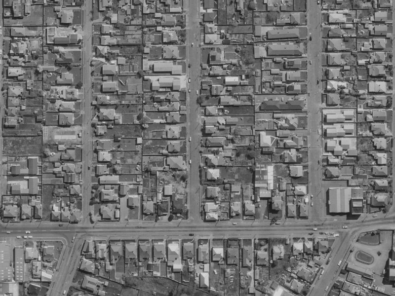 14 Percy Street from the air, 1970-1974