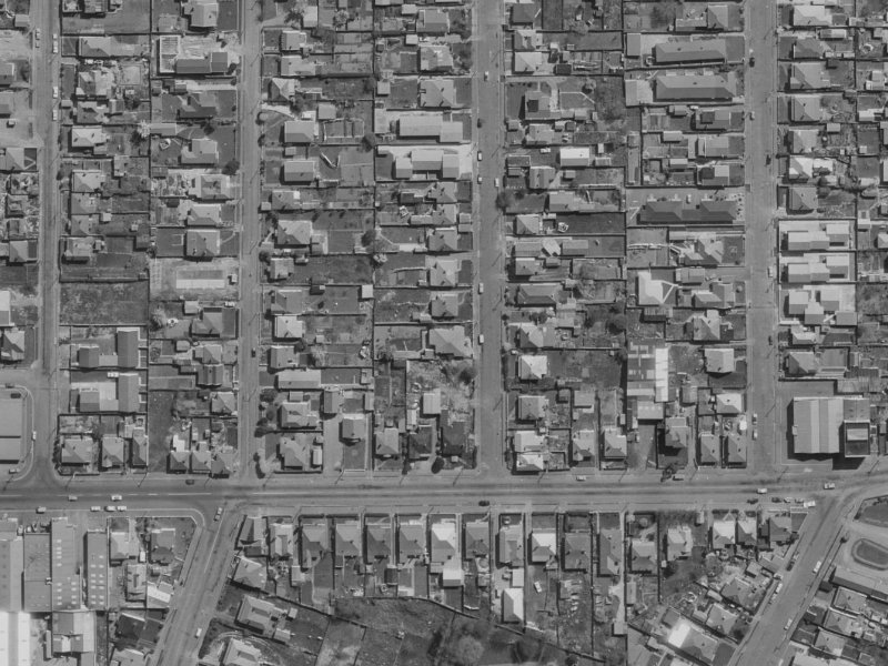 11 Percy Street from the air, 1970-1974