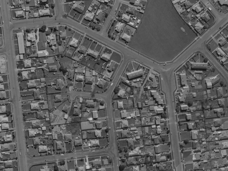 70-72 Centennial Avenue from the air, 1970-1974