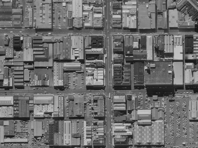 631 Colombo Street from the air, 1970-1974