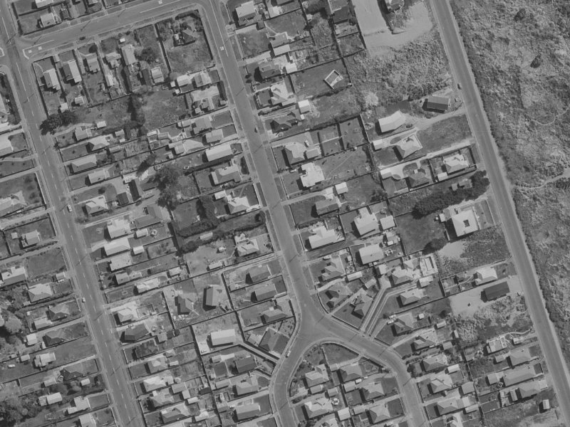 381 Pine Avenue from the air, 1970-1974