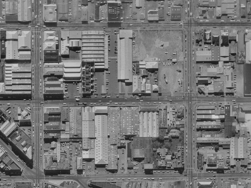 253-273 Tuam Street from the air, 1970-1974