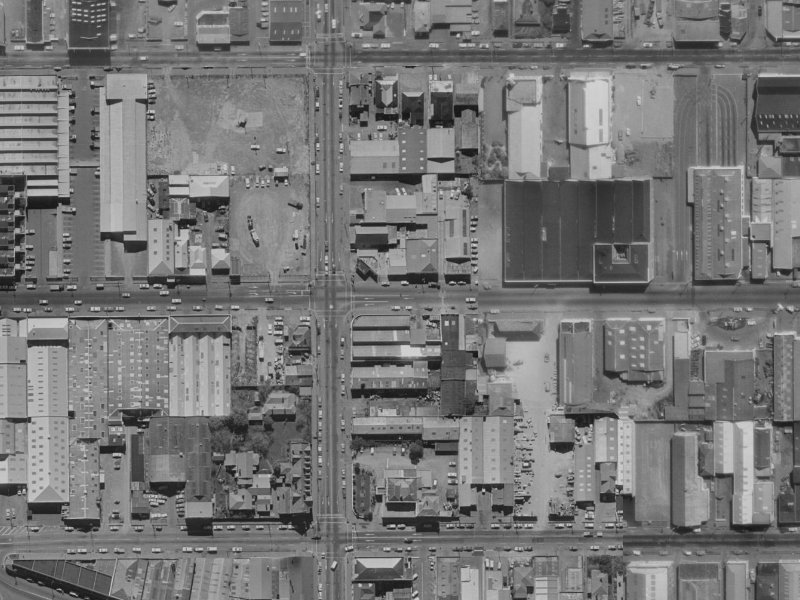 281-287 Tuam Street from the air, 1970-1974