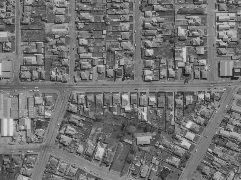 508 Tuam Street from the air, 1970-1974