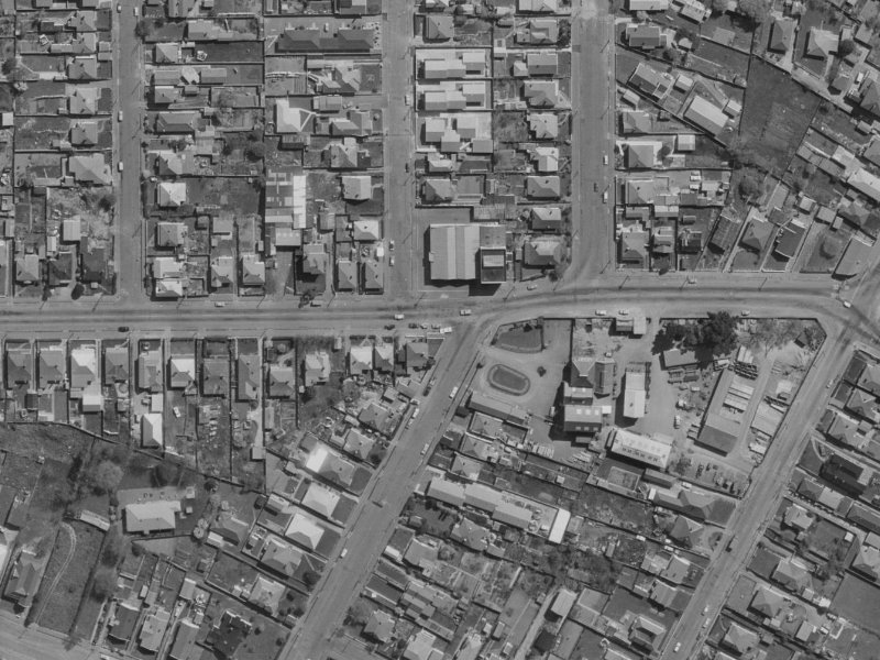 497 Tuam Street from the air, 1970-1974