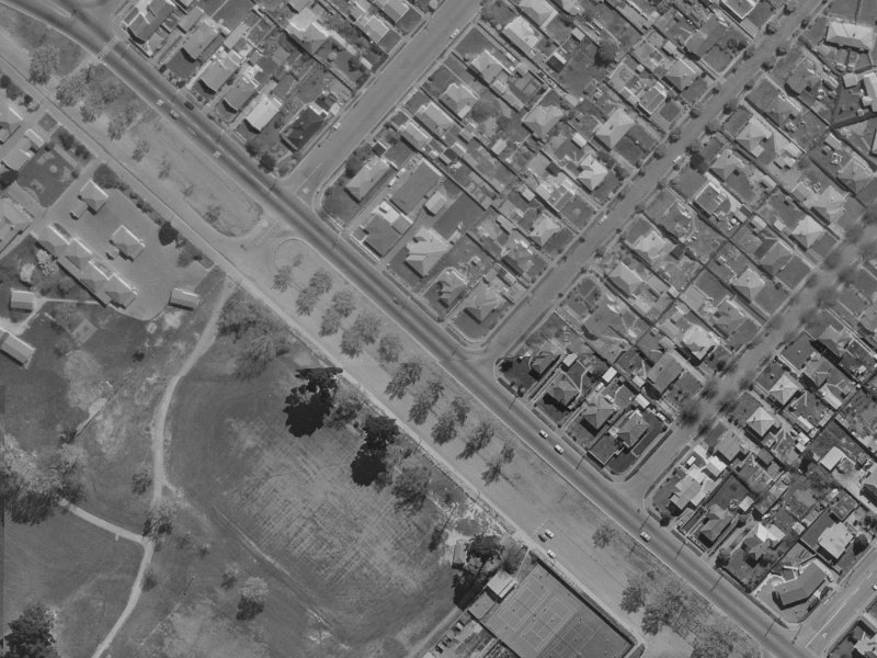 307 Linwood Avenue from the air, 1970-1974