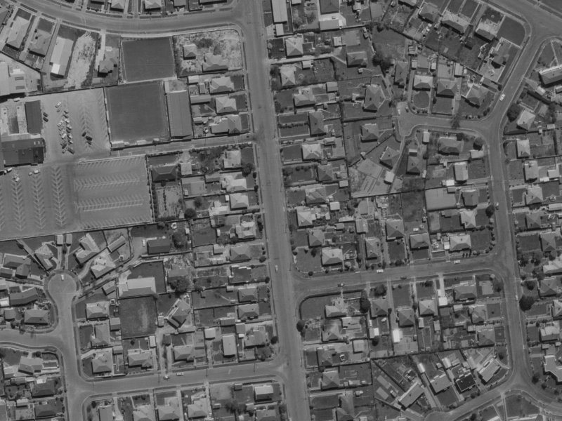 53A Wharenui Road from the air, 1970-1974