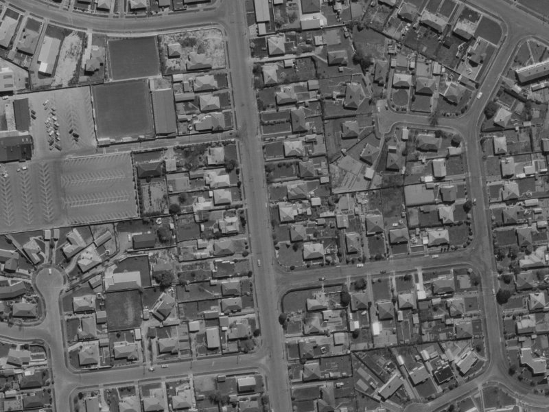 53 Wharenui Road from the air, 1970-1974