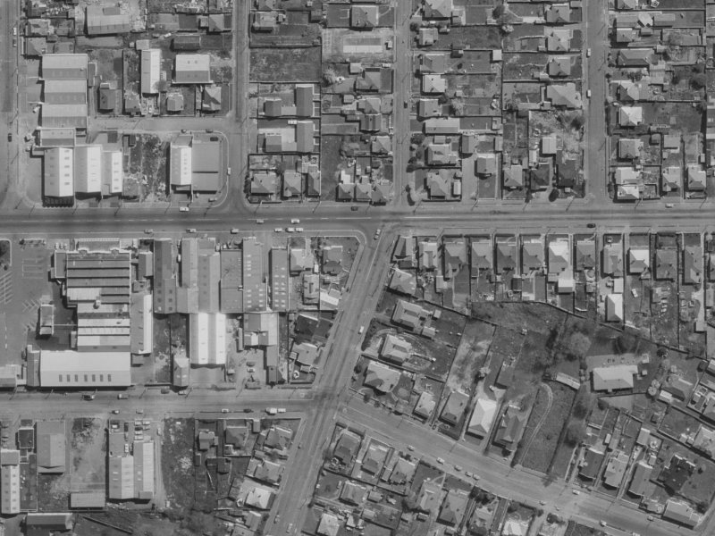67–73 Nursery Road from the air, 1970-1974
